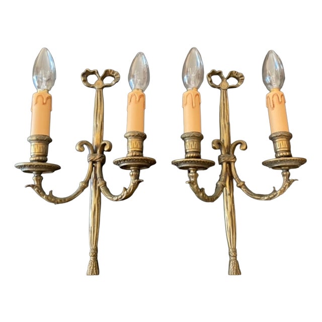 Bronze Wall Lights, 1960s, Set of 2 For Sale