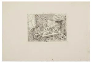 Maurice Asselin, Familiar Scene, Etching, 20th Century