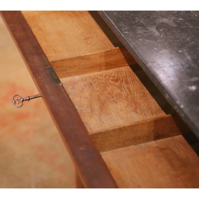 19th Century Louis Philippe Burled Mahogany Five-Drawer Chest With Marble Top For Sale In Dallas - Image 6 of 9