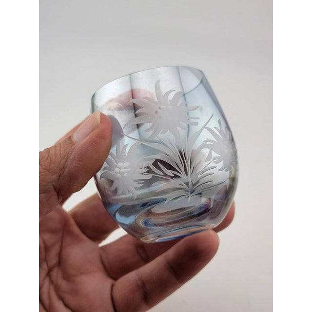 1950s Rare Set Of 8 Austrian cordial glasses by Kisslinger Rattenberg Kristallglas. For Sale - Image 4 of 12