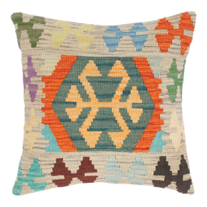 Southwestern Turkish Elinore Hand Woven Kilim Throw Pillow