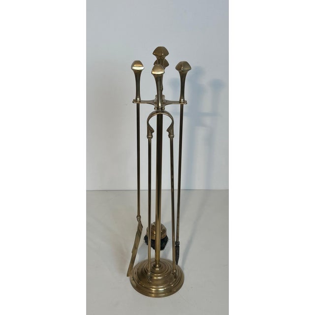 Neoclassical Style Brass Fireplace Tools. French. Circa 1970 For Sale - Image 6 of 12