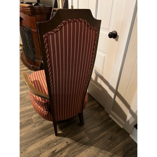 1960s Wood Stripe Upholstered Accent Chair For Sale In Nashville - Image 6 of 8