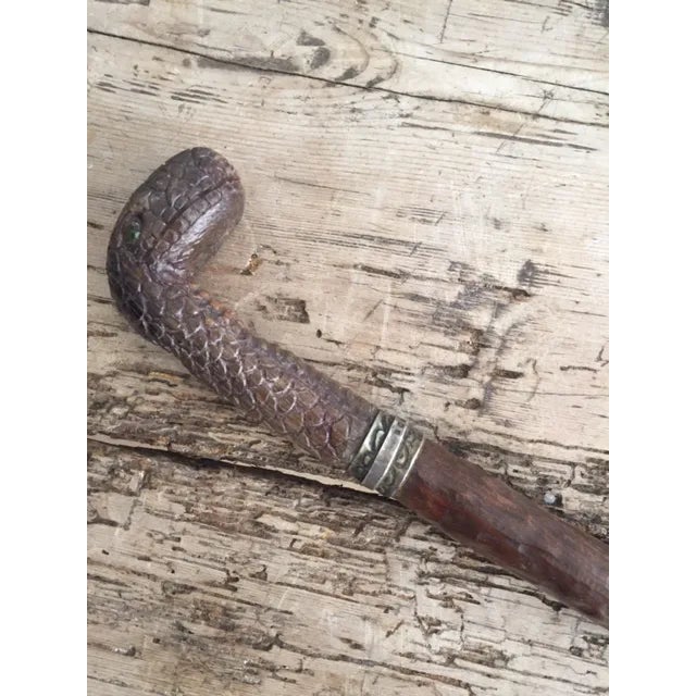 Vintage Argentine Leather and Silver Crop For Sale - Image 4 of 6