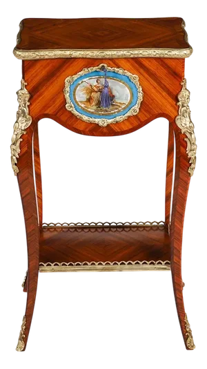 Antique French Porcelain Mounted Side Occasional Worktable, 1800s