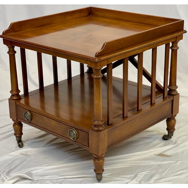 Vintage Mahogany Campaign Side Table on Casters Chairish