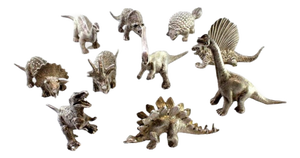 Perfectly Shaped Silver Dinosaurs, Set of 10