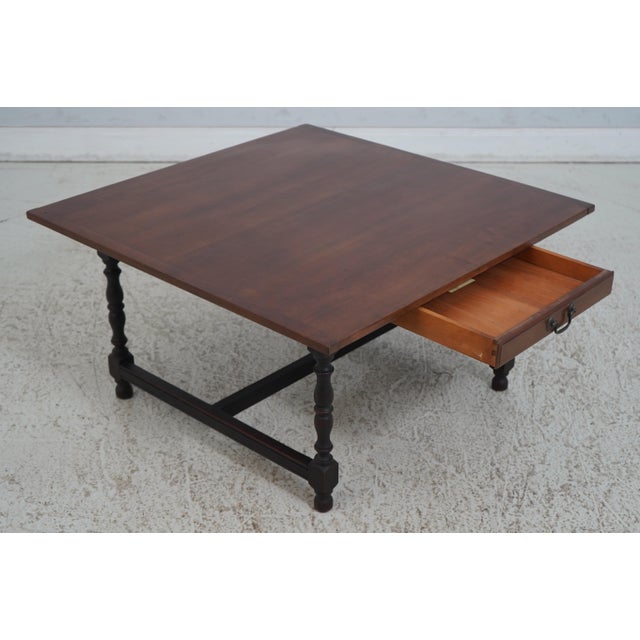 Traditional Eldred Wheeler Country Painted Finish Cherry Coffee Table For Sale - Image 3 of 12