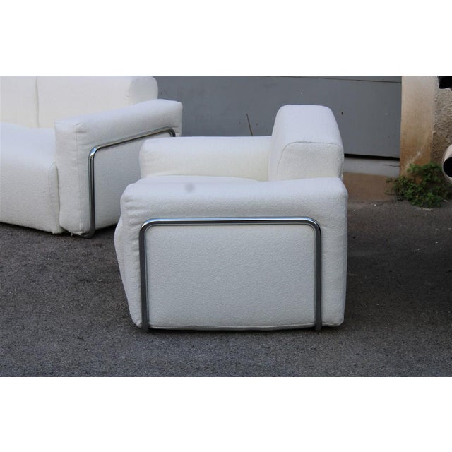 Sofa and Chairs with Chromed Metal Frame, 1970, Set of 3 For Sale - Image 13 of 16