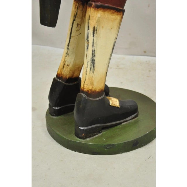 Late 20th Century 52" Tall Figural Librarian Man Holding Stack of Books Statue Storage Cabinet For Sale - Image 9 of 12