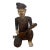 Hand-Carved Chinese Wooden Figural Sculpture of Seated Musician With String Instrument For Sale
