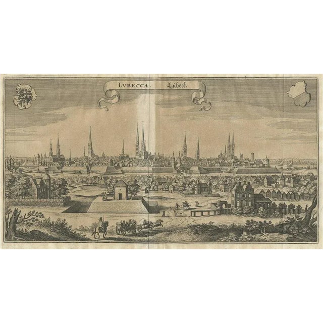 Merian, Hanseatic City of Lübeck in Northern Germany, 1650, Paper For Sale - Image 6 of 6