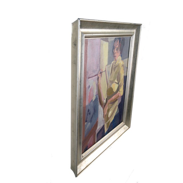 "Ulanda - Painting in Studio Class" Bay Area Figurative Movement Oil on Canvas by Patricia Gren Hayes For Sale - Image 11 of 16