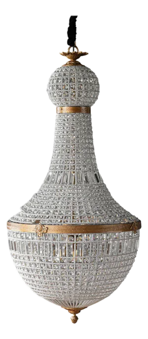 Matthew Izzo Home Bezier Prism Glass Chanderlier With Antique Brass Finish Detail Over Iron - Extra Large