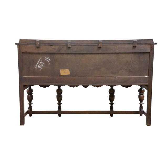 Bernhardt Furniture Solid Walnut Gothic Jacobean Style 60" Sideboard Buffet 225-105 For Sale - Image 11 of 15