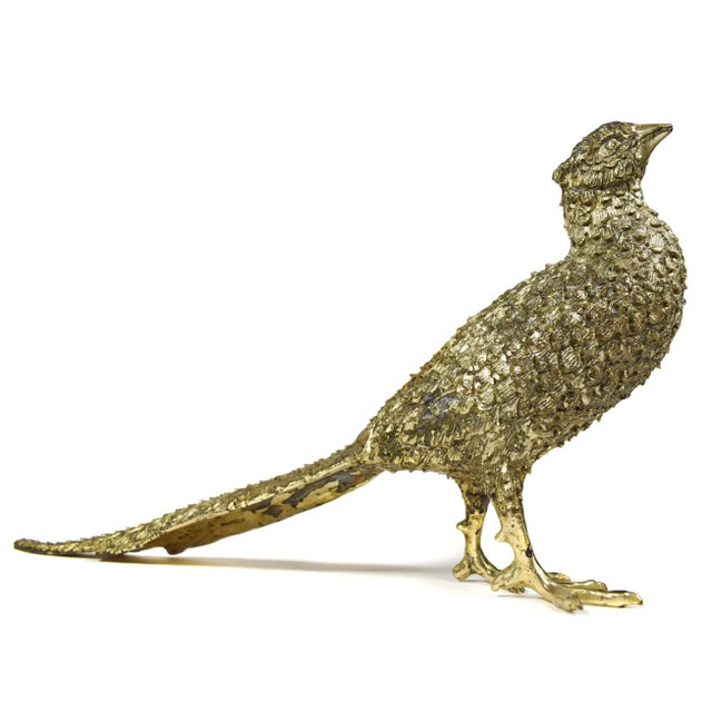 Vintage Silver Plated Male and Female Pheasant Long Tail Hunting Birds - a Pair For Sale - Image 9 of 13