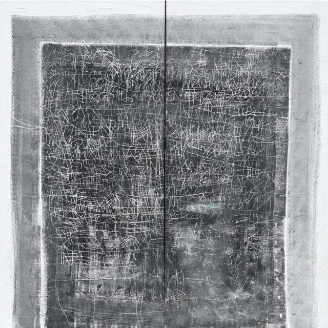 Klaus Neuper, Klaus Neuper, 1999, große Mischtechnik (Diptychon) "Porta", Informel, Mixed Media on Canvas For Sale - Image 12 of 12