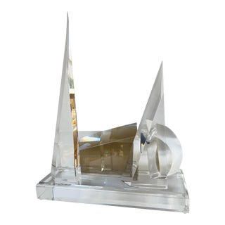 1970s Signed Van Teal Three-Dimensional Lucite Sculpture For Sale