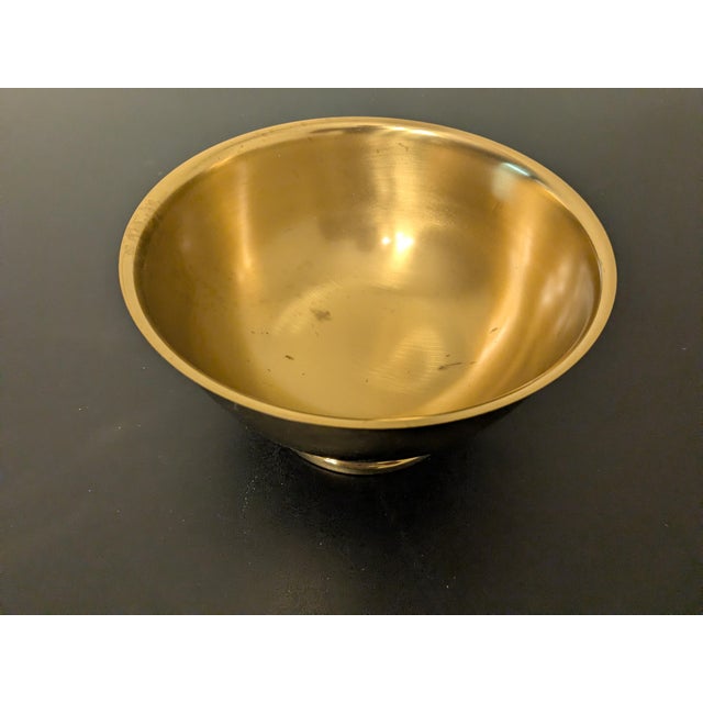 Mid-Century Modern Vintage Mid-Century Seiden Solid Brass Paul Revere Style Footed Bowl - 8.25" For Sale - Image 3 of 15