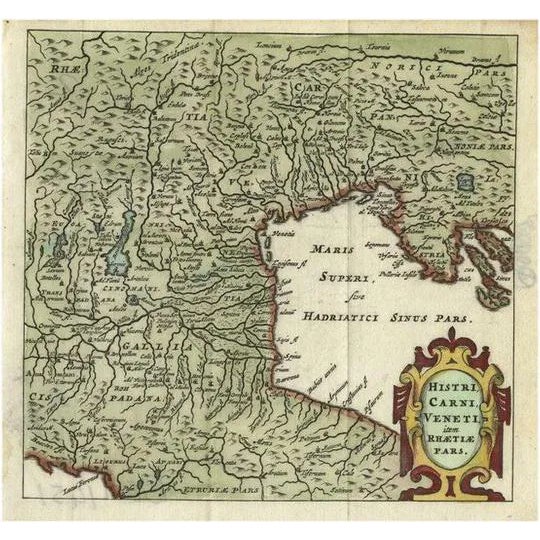Antique Map of Northern Italy by Cluver, 1685 For Sale