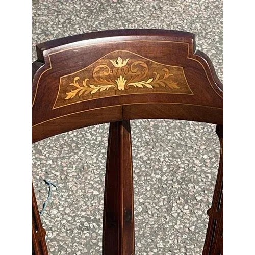 Edwardian Inlaid Mahogany Armchair For Sale - Image 5 of 7