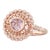 Beverley K New 0.68ctw Morganite Diamond Filigree Ring 14k Rose Gold Engagement Size 6.75 For Sale