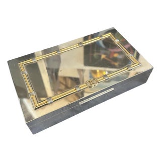 1980s Modern Silver Plated and Brass Luxury Box by Gucci For Sale