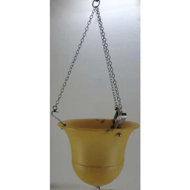 Up for your consideration is genuine alabaster pendant chandelier by Chapman. This light fixture features an alabaster...