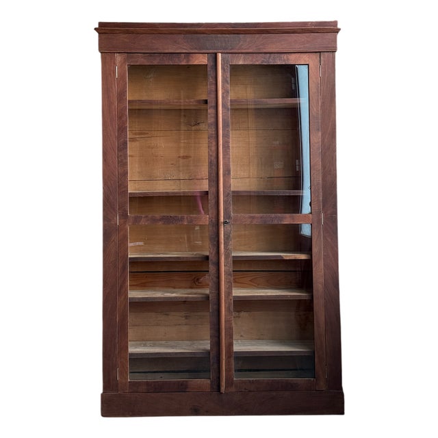 Louis-Philippe Style Walnut Display Cabinet, 1890s For Sale
