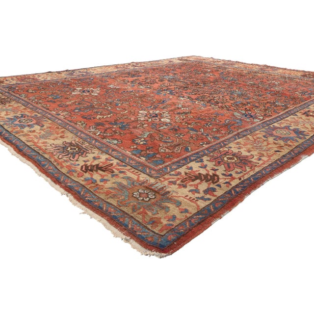 78677 Antique Persian Mahal Rug, 08'01 x 10'06. Immerse yourself in the seamless fusion of relaxed refinement and rustic...