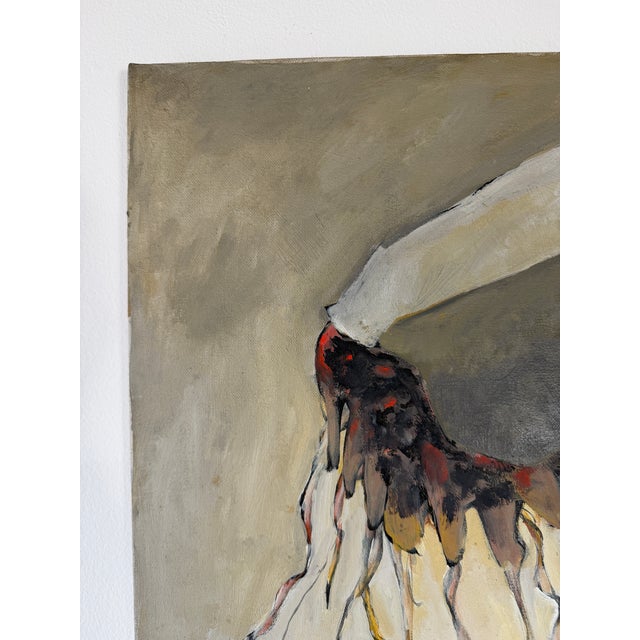 1970s C. Jackson Expressionist Abstract Oil on Canvas Painting – Signed, Unframed For Sale In Miami - Image 6 of 12