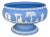 Vintage Wedgwood Neoclassical Blue Jasperware Large Pedestal High-Relief Centerpiece Bowl, Marked For Sale