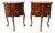 French Carved Flower Inlay Nightstands Side End Tables a Pair 6616 For Sale
