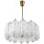 Brass Chandelier with Textured Ice Glass attributed to J. T. Kalmar for Kalmar, Austria, 1950s For Sale - Image 11 of 11