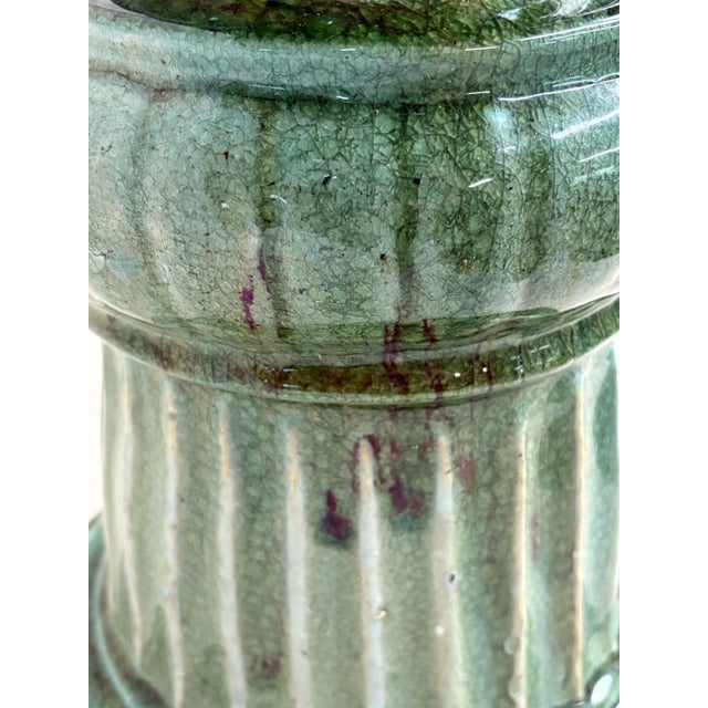 Early 20th Century Pair of Annamese Celedon-Glazed Ceramic Garden Stands For Sale - Image 5 of 12