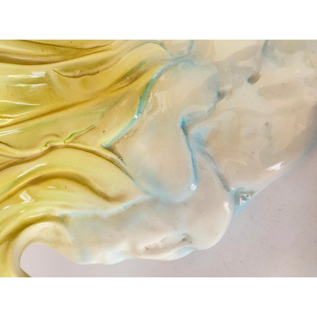 A stunning 20th century large Majolica Ceramic flying duck with very colorful colors in the Style of Delphin Massier....