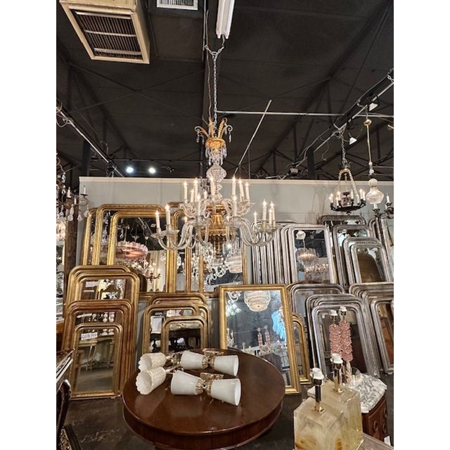 19th Century Venetian Twist Glass Arm and Giltwood Chandelier For Sale - Image 9 of 14
