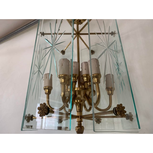 Art Deco Large Wall Lamps and Chandelier with 12 Lamps, 1970s, Set of 3 For Sale - Image 9 of 18