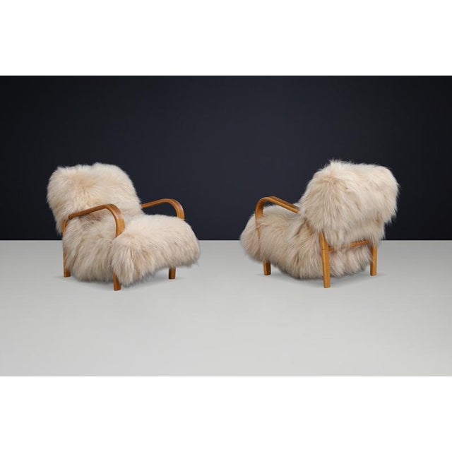 Lounge Chair in Patinated Bentwood by Kozelka & Kropáček, 1940s For Sale - Image 9 of 18