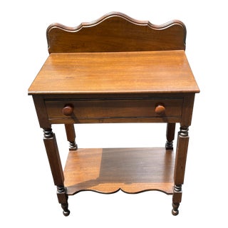 Early 19th Century Antique Softwood One Drawer Work Table With New York Legs For Sale