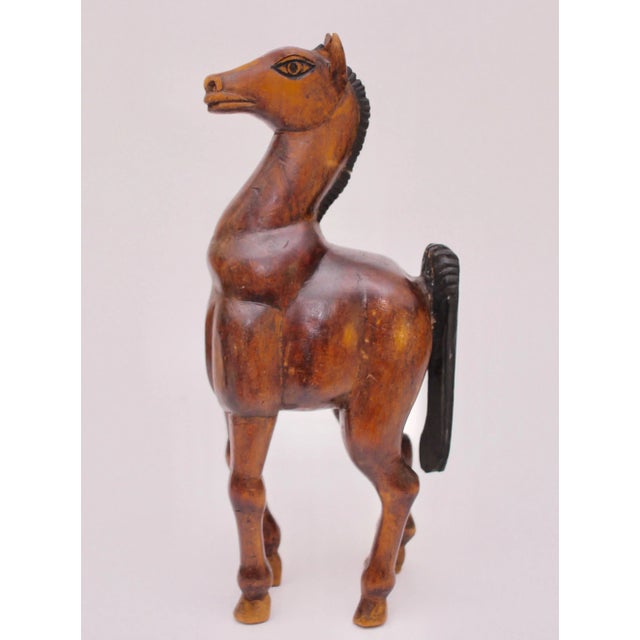 Vintage Carved Wooden Horse For Sale - Image 11 of 11
