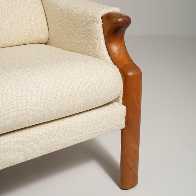 Pair of Danish Modern Bouclé Upholstered Armchairs, Antique, Denmark, Circa 1970 For Sale - Image 4 of 13