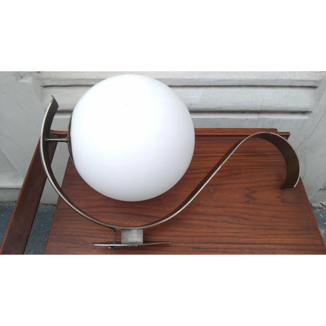 Mid-Century Modern Metal and Opaline Glass Sconce from Candle, 1950s For Sale - Image 3 of 6