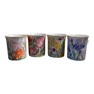 Lenox Bone China Mugs “The Flower Blossom Mug Collection” by Susanne Clee For Sale