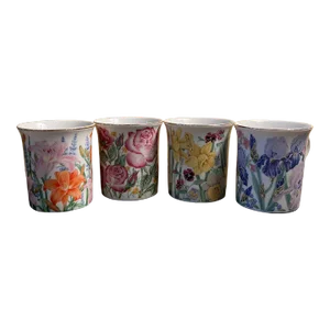 Lenox Bone China Mugs “The Flower Blossom Mug Collection” by Susanne Clee