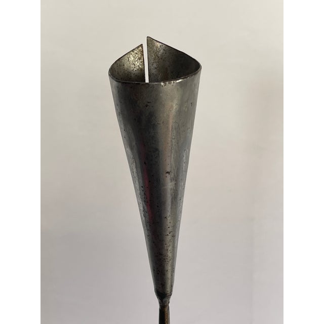 Pair of Belltrees Forge Tall Hand-Forged Pinecone Candlesticks / Scottish Artisan Blacksmith For Sale - Image 6 of 17