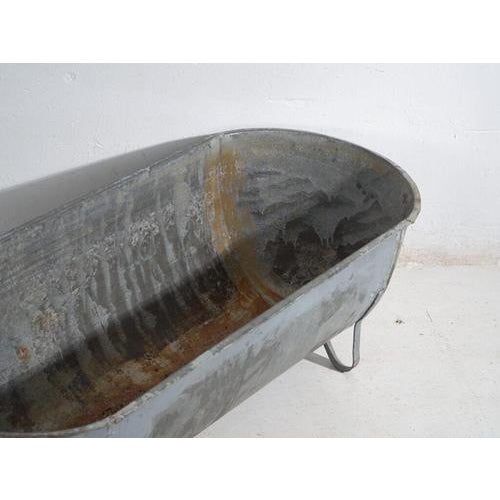 Industrial Antique Industrial Zinc Bathtub For Sale - Image 3 of 8