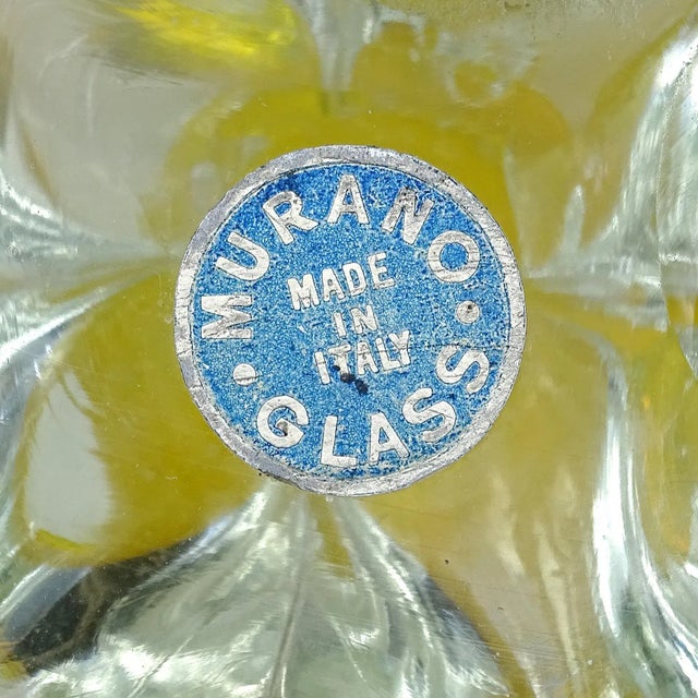 Murano Vintage Murano Fratelli Toso Clear Yellow Italian Art Glass Puppy Dog Paperweight Figure Sculpture For Sale - Image 4 of 5