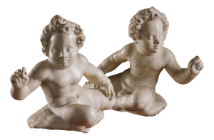 Angel Sculptures, Carrara Marble, Set of 2