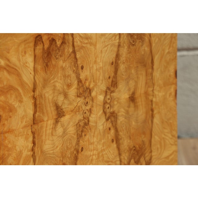 Mid Century Modern Milo Baughman Style Burlwood Cube Side Table, 1970s For Sale - Image 16 of 18